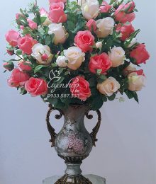 Hoa lụa, hoa giả Uyên shop, Bình Hoa Phòng Khách