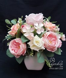 Hoa lụa, hoa giả Uyên shop, Hoa Để Bàn Xinh