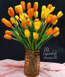 Hoa lụa, hoa giả Uyên shop, Rực Rỡ cùng Tulip Vàng