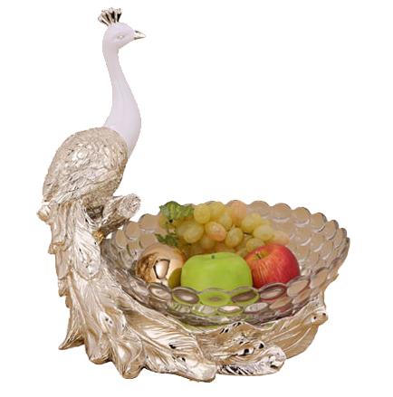 Hoa lụa, hoa giả Uyên shop, Khổng tước đựng hoa quả