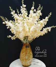 Hoa lụa, hoa giả Uyên shop, Bình Phi Yến màu Kem