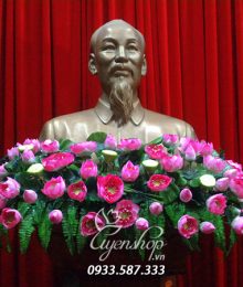 Hoa lụa, hoa giả Uyên shop, Hoa sen tượng bác