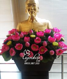 Hoa lụa, hoa giả Uyên shop, Hoa sen tượng bác