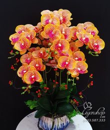 Hoa lụa, hoa giả Uyên shop, Bình Lan Vàng Đốm