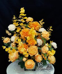 Hoa lụa, hoa giả Uyên shop, Hoa Để Bàn Rực Rỡ