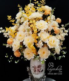 Hoa lụa, hoa giả Uyên shop, Bình Hoa Phú Quý