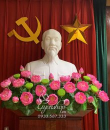 Hoa lụa, hoa giả Uyên shop, Hoa Trang Trí Tượng Bác Hồ