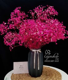 Hoa lụa, hoa giả Uyên shop, Hoa Baby Hồng mộng mơ