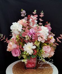 Hoa lụa, hoa giả Uyên shop, Hoa Để Bàn