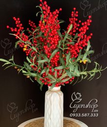 Hoa lụa, hoa giả Uyên shop, Đào Đông Đỏ