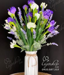 Hoa lụa, hoa giả Uyên shop, Bình Hoa Diên Vĩ