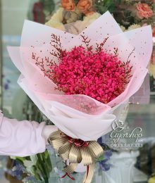 Hoa lụa, hoa giả Uyên shop, Bó BaBy Hồng