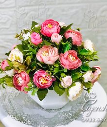 Hoa lụa, hoa giả Uyên shop, Lọ Hoa Trà Xinh