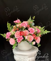 Hoa lụa, hoa giả Uyên shop, Hoa Hồng Trà xinh