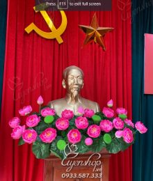 Hoa lụa, hoa giả Uyên shop, Hoa Sen Tượng Bác