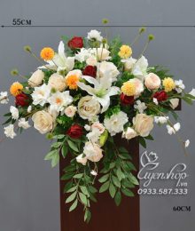 Hoa lụa, hoa giả Uyên shop, Hoa Để Bục Phát Biểu