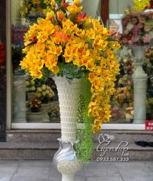 Hoa lụa, hoa giả Uyên shop, Hoa Đại Sảnh – Bình Địa Lan