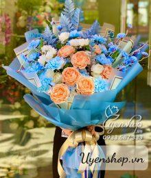 Hoa lụa, hoa giả Uyên shop, Bó Hoa Lụa Đẹp