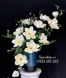 Hoa lụa, hoa giả Uyên shop, Bình Mộc Lan nghệ thuật