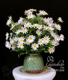 Hoa lụa, hoa giả Uyên shop, Bình hoa Cúc Họa Mi