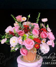 Hoa lụa, hoa giả Uyên shop, Bình hoa nghệ thuật