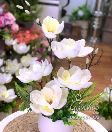 Hoa lụa, hoa giả Uyên shop, Mộc Lan trắng nghệ thuật
