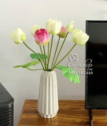 Hoa lụa, hoa giả Uyên shop, Bình Hoa Sen