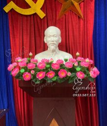 Hoa lụa, hoa giả Uyên shop, Hoa sen tượng Bác