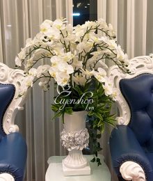 Hoa lụa, hoa giả Uyên shop, Lan Hồ Điệp Trắng