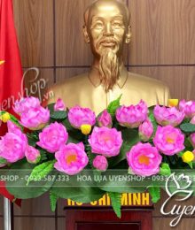 Hoa lụa, hoa giả Uyên shop, Lãng Hoa Sen Tượng Bác