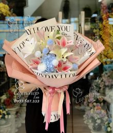 Hoa lụa, hoa giả Uyên shop, Bó Hoa Ly