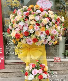 Hoa lụa, hoa giả Uyên shop, Lãng Hoa Chúc Mừng 2 Tầng