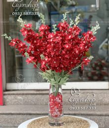 Hoa lụa, hoa giả Uyên shop, Lọ Hoa Phi Yến Đỏ