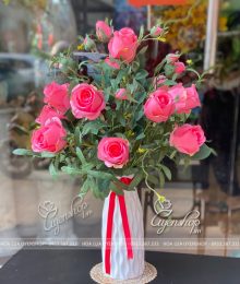 Hoa lụa, hoa giả Uyên shop, Vẻ Đẹp Tự Nhiên Hoa Hồng Phấn