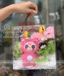 Hoa lụa, hoa giả Uyên shop, Hộp Hoa Lụa “Baby Three”