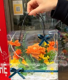 Hoa lụa, hoa giả Uyên shop, Hộp Hoa Mica