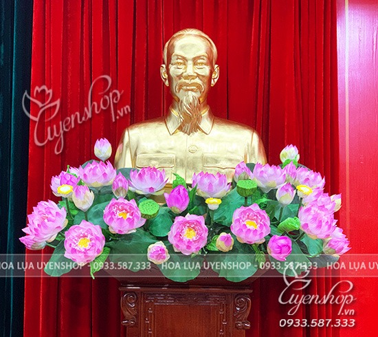Hoa lụa, hoa giả Uyên shop, Mua Hoa Sen Trang Trí Tượng Bác – Ở đâu uy tín, đẹp và trang trọng?