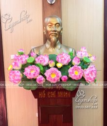 Hoa lụa, hoa giả Uyên shop, Hoa Sen Tượng Bác Bục Nhỏ