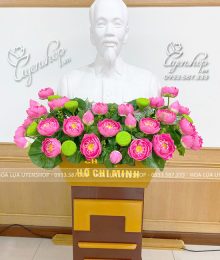 Hoa lụa, hoa giả Uyên shop, Hoa Sen Tượng Bác
