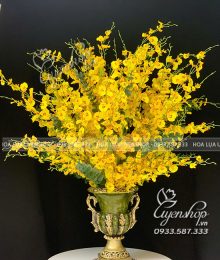 Hoa lụa, hoa giả Uyên shop, Lư Hoa Lan Vũ Nữ Vàng Rực Rỡ