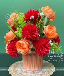 Lọ Hoa Nhỏ Để Bàn Hoa lụa, hoa giả Uyên shop, Lọ Hoa Nhỏ Để Bàn