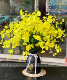 Lọ Hoa Lan Vũ Nữ Để Bàn Hoa lụa, hoa giả Uyên shop, Lọ Hoa Lan Vũ Nữ Để Bàn