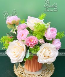 Lọ Hoa Nhỏ Để Bàn Hoa lụa, hoa giả Uyên shop, Lọ Hoa Nhỏ Để Bàn