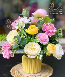 Lọ Hoa Nhỏ Để Bàn Hoa lụa, hoa giả Uyên shop, Lọ Hoa Nhỏ Để Bàn