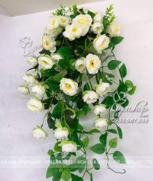 Hoa lụa, hoa giả Uyên shop, Giỏ Hoa Lụa Treo Tường