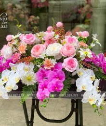 Hoa lụa, hoa giả Uyên shop, Lãng Hoa Lan Để Phòng Họp, Hội Nghị
