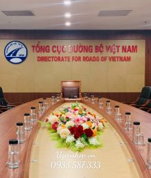 Hoa lụa, hoa giả Uyên shop, Lẵng Hoa Dài Trang Trí Phòng Họp