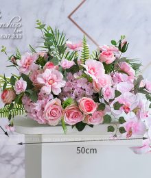 Hoa lụa, hoa giả Uyên shop, Lãng Hoa Để Quầy Lễ Tân