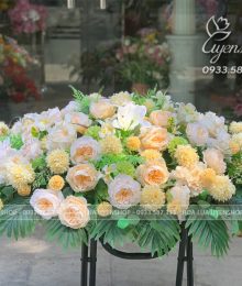 Hoa lụa, hoa giả Uyên shop, Lãng Hoa Lụa Để Bàn Tròn