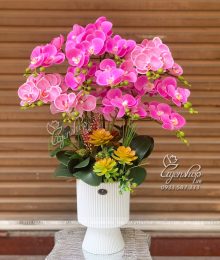 Hoa lụa, hoa giả Uyên shop, Bình Lan Để Bàn Trang Trí, Decor